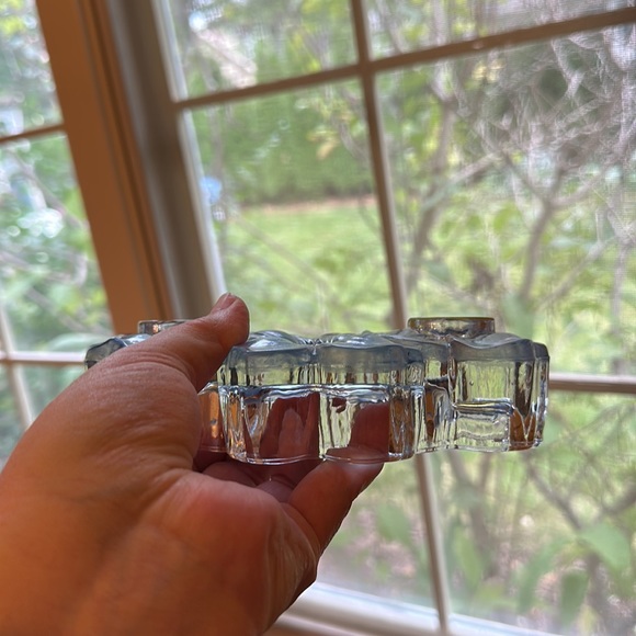 Indiana Glass for Lancaster Colony Blue Stain Dogwood Blossom candle holder - Picture 13 of 13